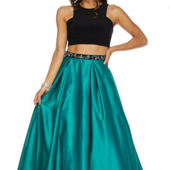 juliet Dresses & Skirts - Black-Green Sleeveless Long Dress